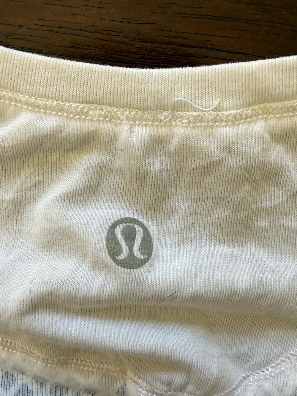 lululemon athletica White Lace Tee with Mint Green Raglan Sleeves - Picture 3 of 3